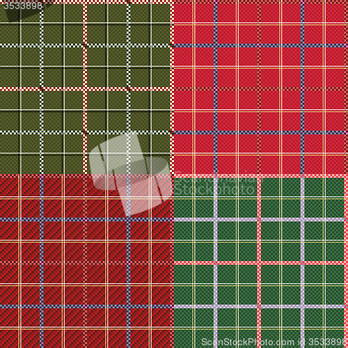 Image of Four different seamless checkered patterns