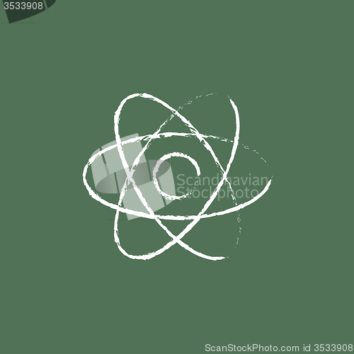 Image of Atom icon drawn in chalk.