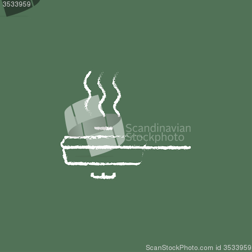 Image of Frying pan with cover icon drawn in chalk.