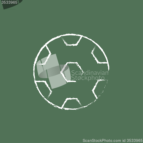Image of Soccer ball icon drawn in chalk.