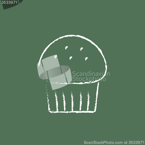 Image of Cupcake icon drawn in chalk.