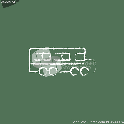 Image of School bus icon drawn in chalk.