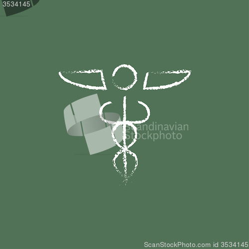 Image of Medical symbol icon drawn in chalk.