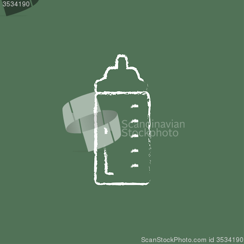 Image of Feeding bottle icon drawn in chalk.