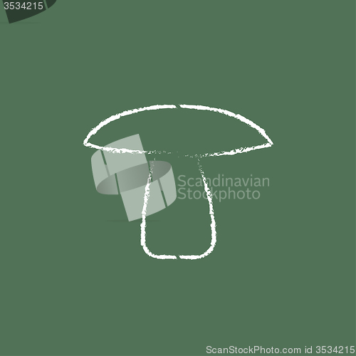 Image of Mushroom icon drawn in chalk.