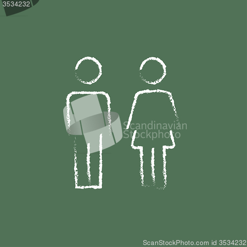 Image of Couple icon drawn in chalk.