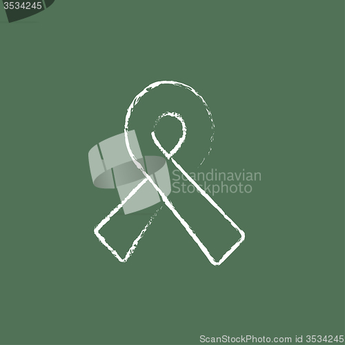 Image of Ribbon icon drawn in chalk.