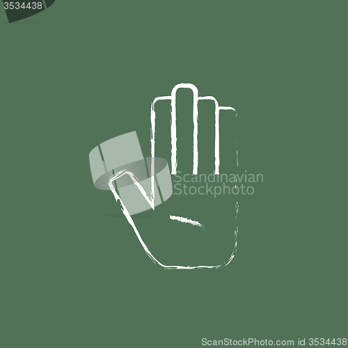 Image of Medical glove icon drawn in chalk.