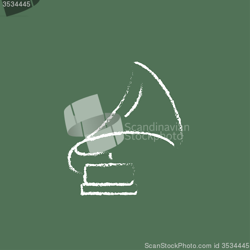 Image of Gramophone icon drawn in chalk.