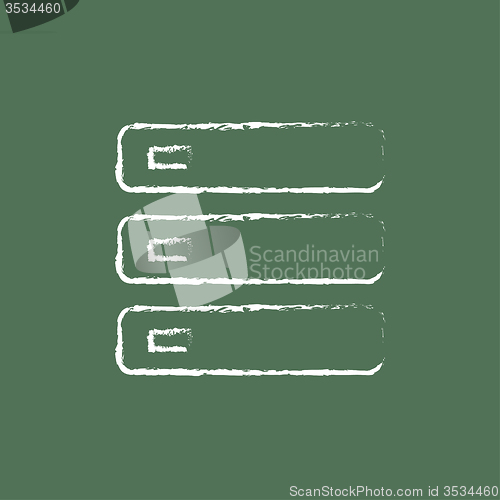 Image of Computer server icon drawn in chalk.