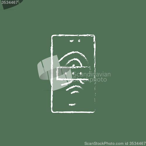 Image of Phone fingerprint icon drawn in chalk.