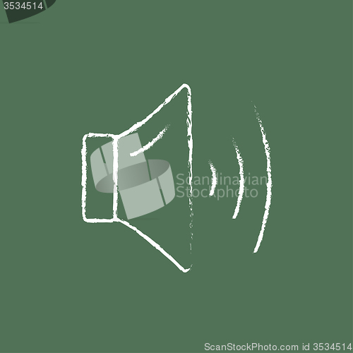 Image of High speaker volume icon drawn in chalk.