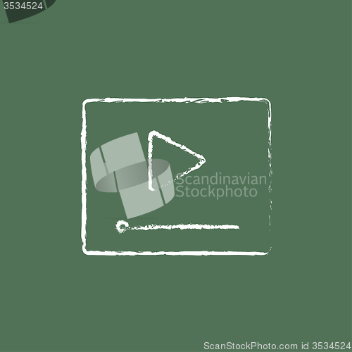 Image of Video player icon drawn in chalk.