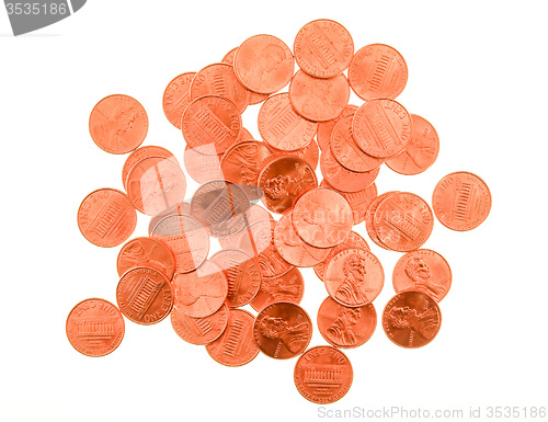 Image of Retro look Dollar coins 1 cent wheat penny cent