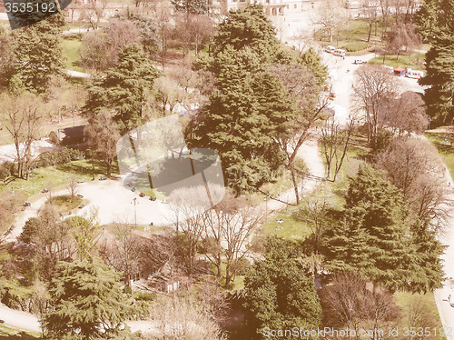 Image of Retro looking Milan aerial view