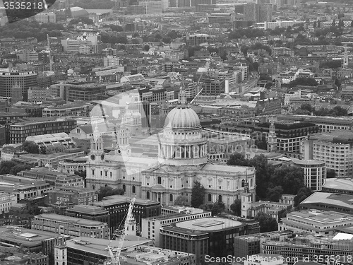 Image of Black and white Aerial view of London