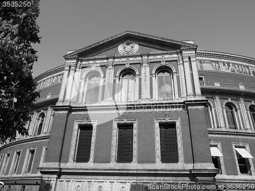 Image of Black and white Royal Albert Hall in London