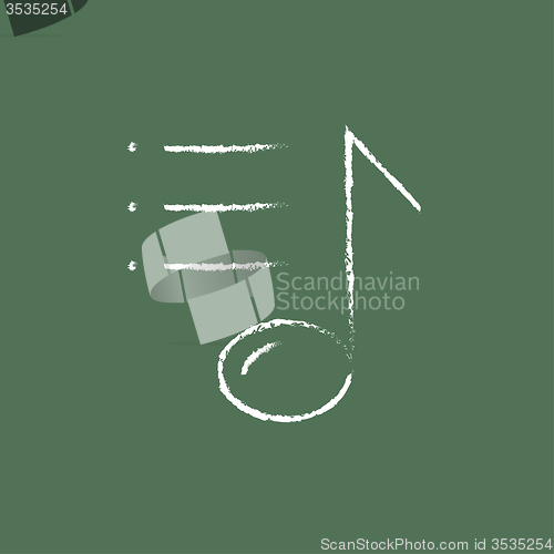 Image of Musical note icon drawn in chalk.