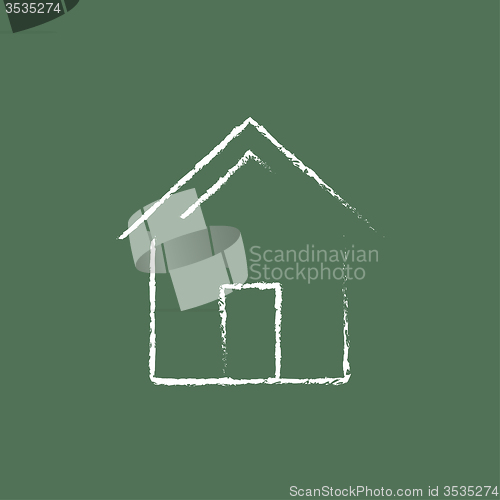 Image of House icon drawn in chalk.