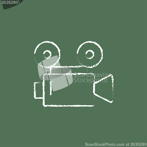 Image of Video camera icon drawn in chalk.