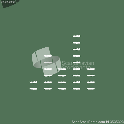 Image of Digital equalizer icon drawn in chalk.