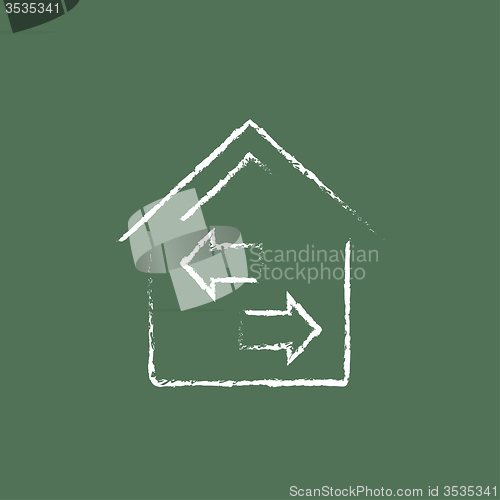 Image of Property resale icon drawn in chalk.