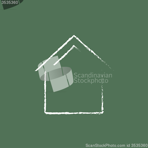 Image of House icon drawn in chalk.