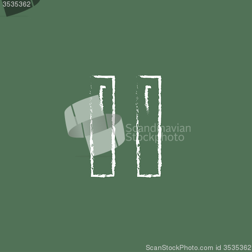 Image of Pause button icon drawn in chalk.