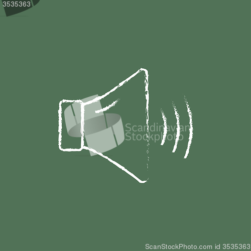 Image of High speaker volume icon drawn in chalk.