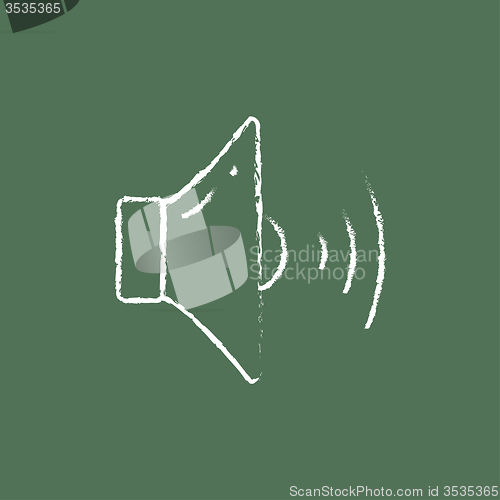 Image of High speaker volume icon drawn in chalk.