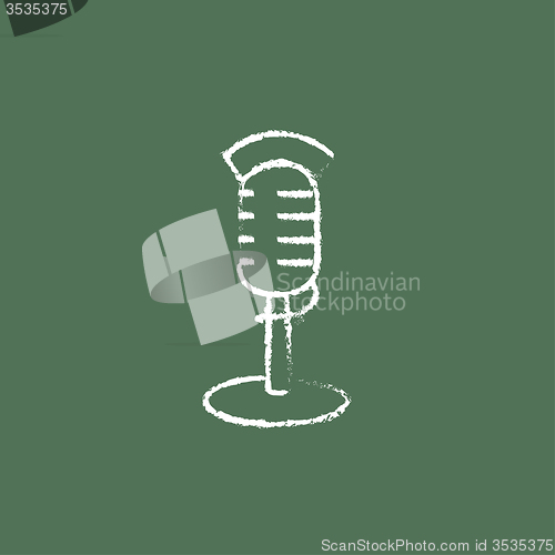 Image of Microphone icon drawn in chalk.