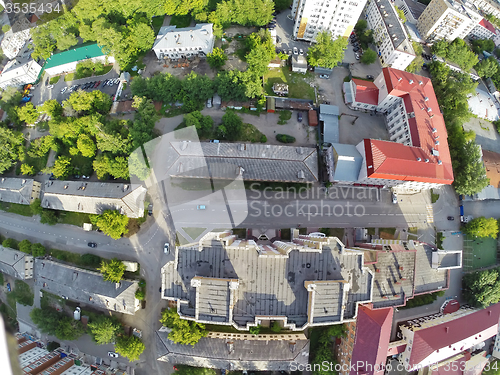 Image of Bird eye view of city suburbs. Tyumen. Russia