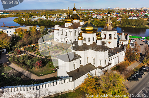 Image of Aerial view on Holy Trinity Monastery. Tyumen