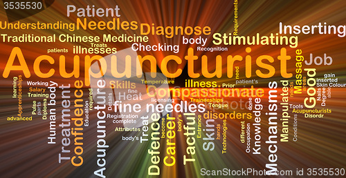 Image of Acupuncturist background concept glowing