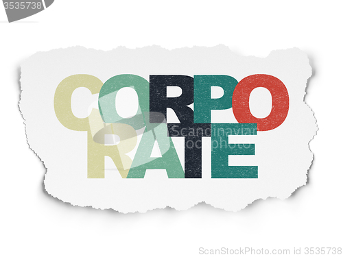 Image of Finance concept: Corporate on Torn Paper background