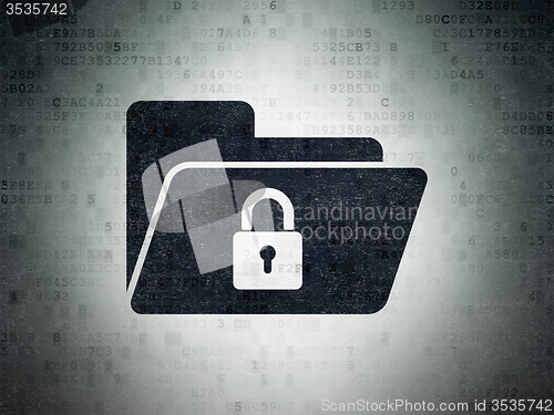 Image of Finance concept: Folder With Lock on Digital Paper background