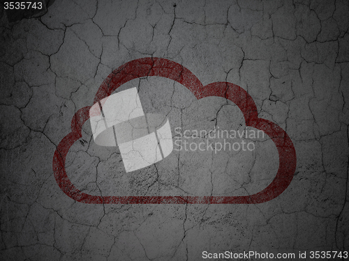 Image of Cloud computing concept: Cloud on grunge wall background