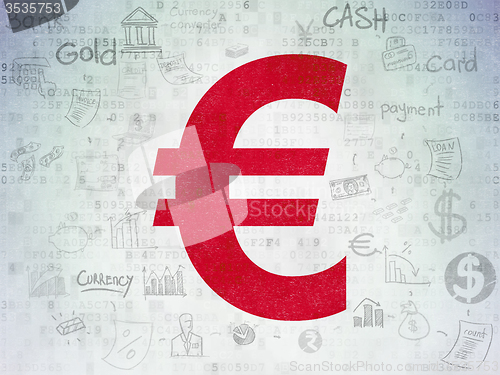 Image of Currency concept: Euro on Digital Paper background