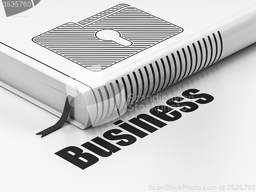 Image of Finance concept: book Folder With Keyhole, Business on white background