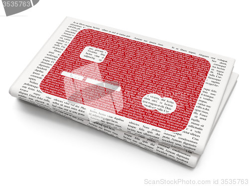 Image of Currency concept: Credit Card on Newspaper background