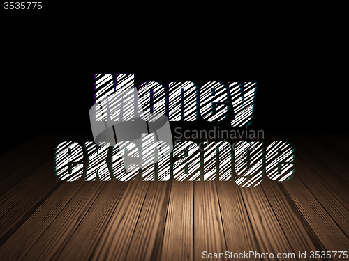 Image of Banking concept: Money Exchange in grunge dark room