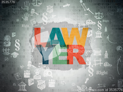 Image of Law concept: Lawyer on Digital Paper background