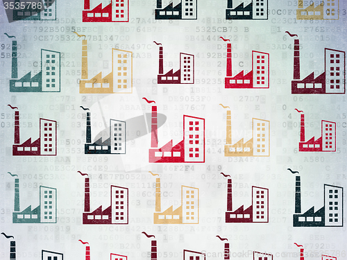 Image of Business concept: Industry Building icons on Digital Paper background