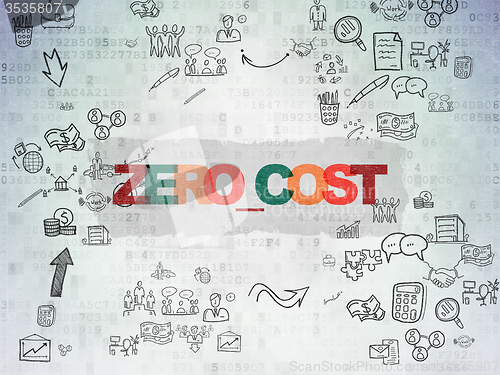 Image of Business concept: Zero cost on Digital Paper background