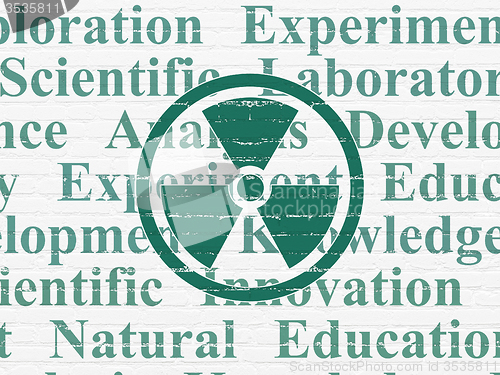Image of Science concept: Radiation on wall background