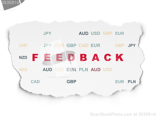 Image of Business concept: Feedback on Torn Paper background