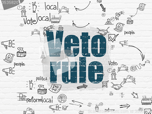 Image of Politics concept: Veto Rule on wall background