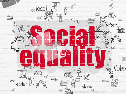 Image of Politics concept: Social Equality on wall background