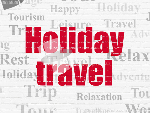Image of Travel concept: Holiday Travel on wall background