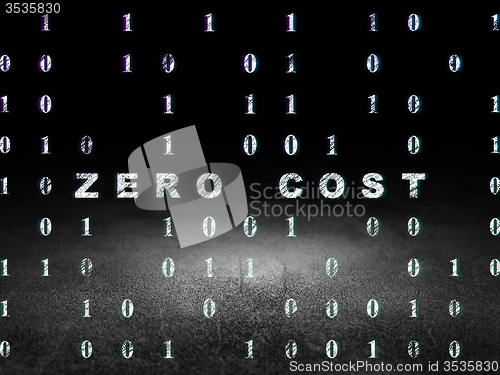 Image of Finance concept: Zero cost in grunge dark room